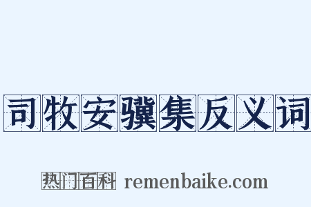 司牧安骥集反义词是什么意思的图片